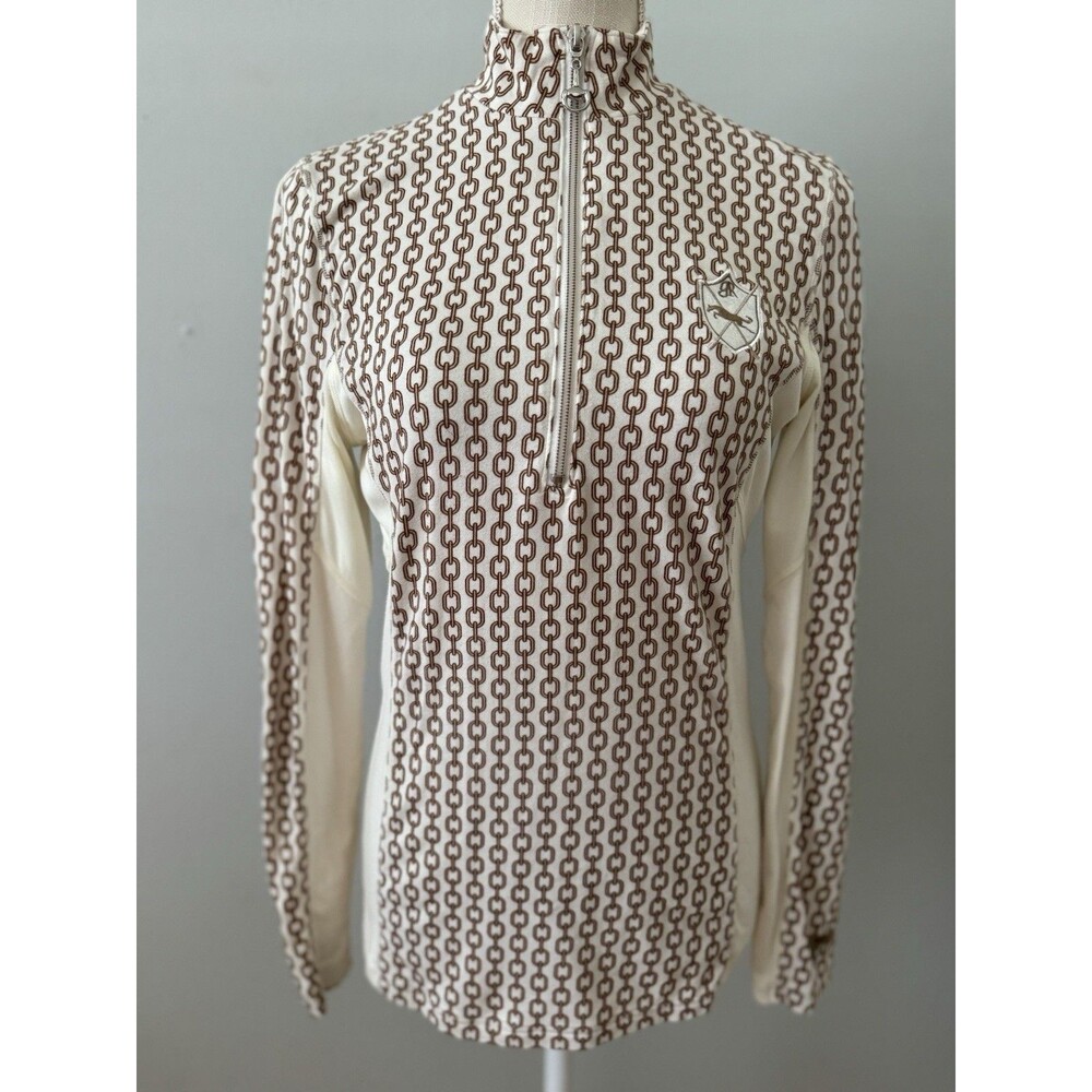 Goode Rider Long Sleeve Ideal Shirt Mink Link Pattern Equestrian Size Medium